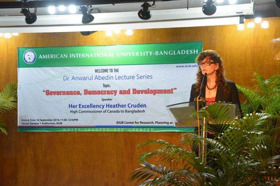 High Commissioner Heather Cruden of Canada to BD delivered a lecture in AIUB