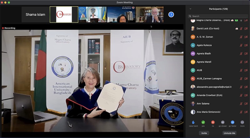 AIUB at the 32nd Magna Charta Universitatum (MCU) Anniversary and Launch of the MCU 2020