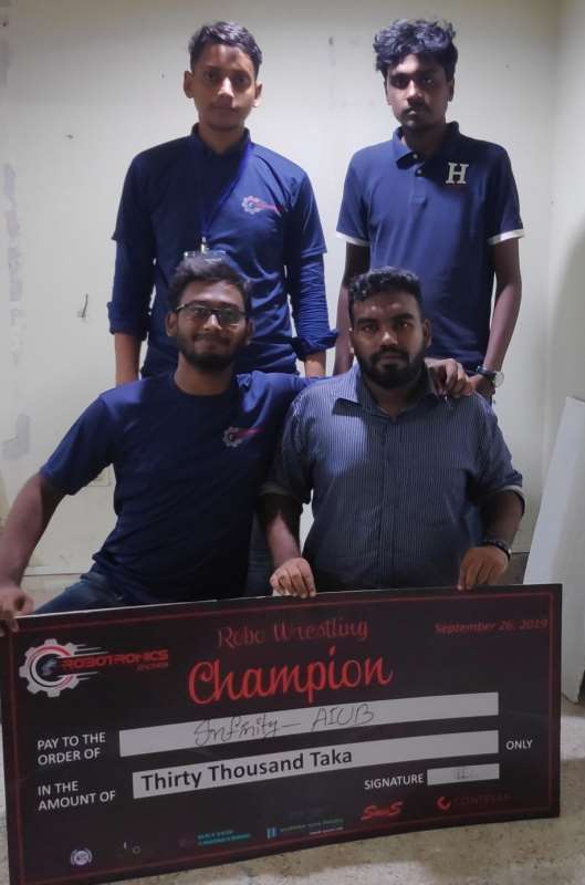 EEE Students of AIUB Awarded as Champions in  ROBOTRONICS 2019
