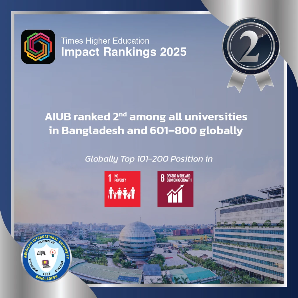 AIUB holds the 2nd Position in Bangladesh in Times Higher Education (THE) Impact Rankings 2025