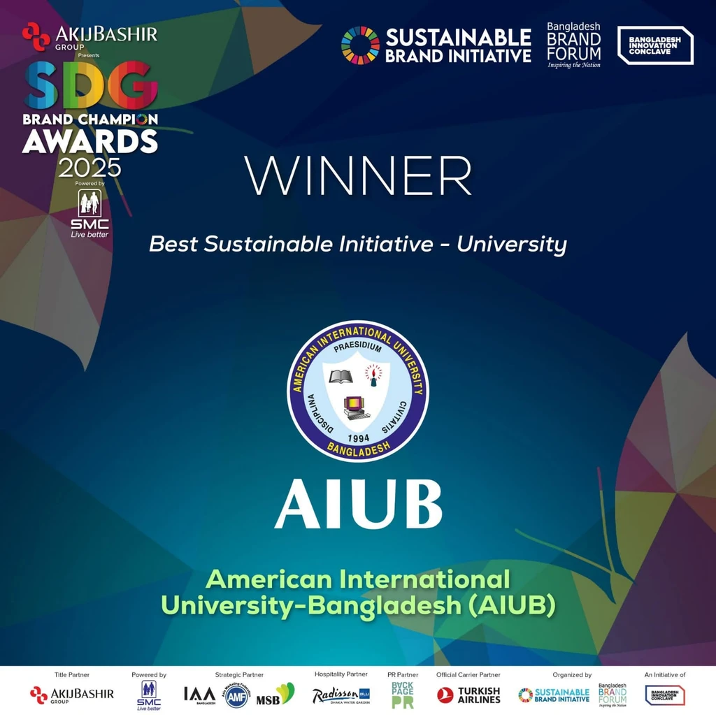 AIUB Wins “Best Sustainable Initiative – University” at SDG Brand Champion Awards 2025