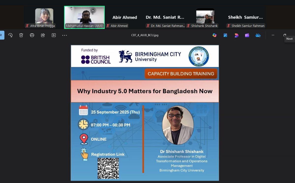 Capacity Building Training Session On ‘Why Industry 5.0 Matters for Bangladesh Now.’